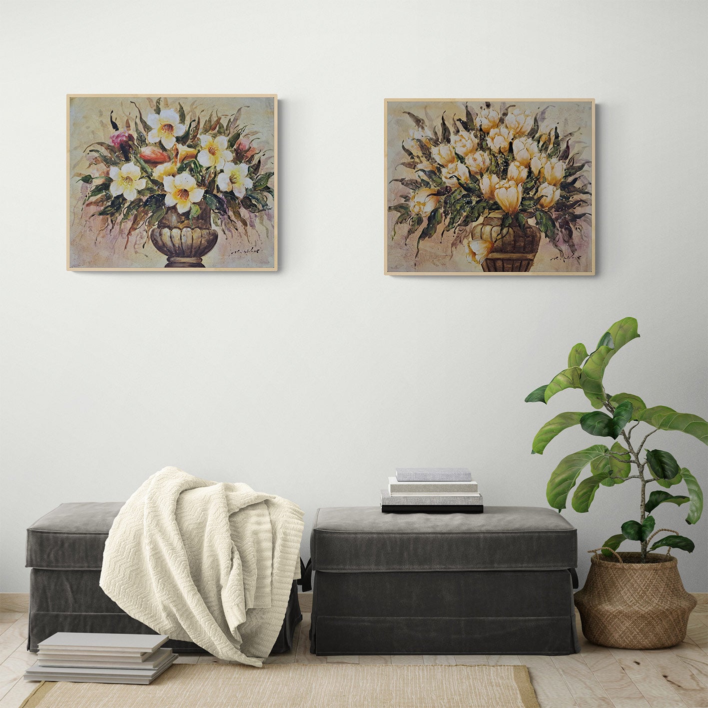 Cuadro Flores Esplendor  60x50 cm [2 piezas]
