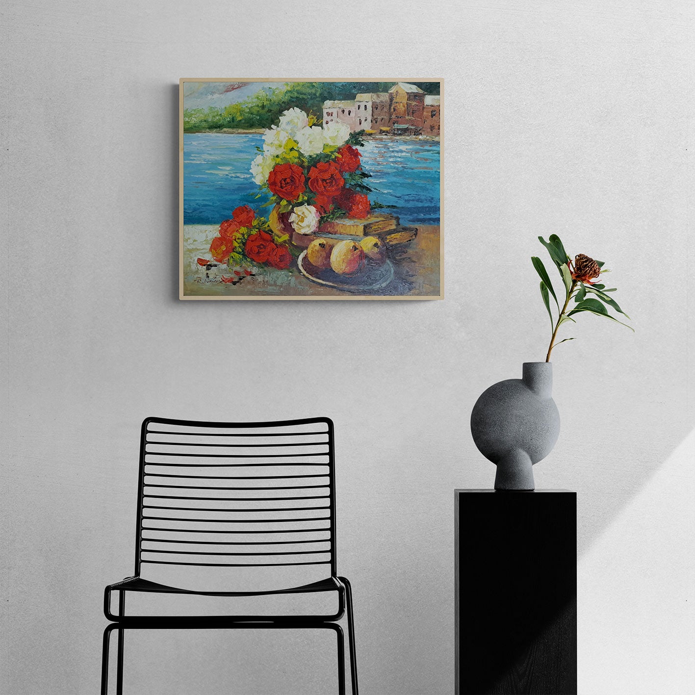 Cuadro Flores Mar 60x50 cm