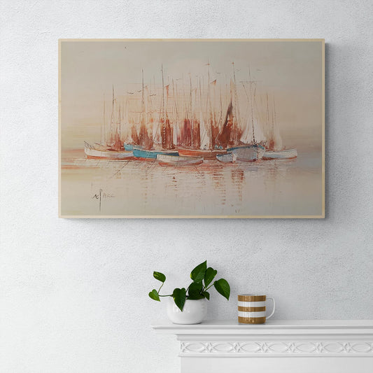 Cuadro Barcos Espátulas  90x60 cm