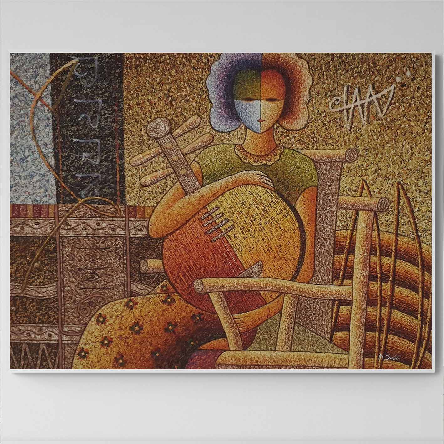 Cuadro Guitarra Gente  120x90 cm Texturas