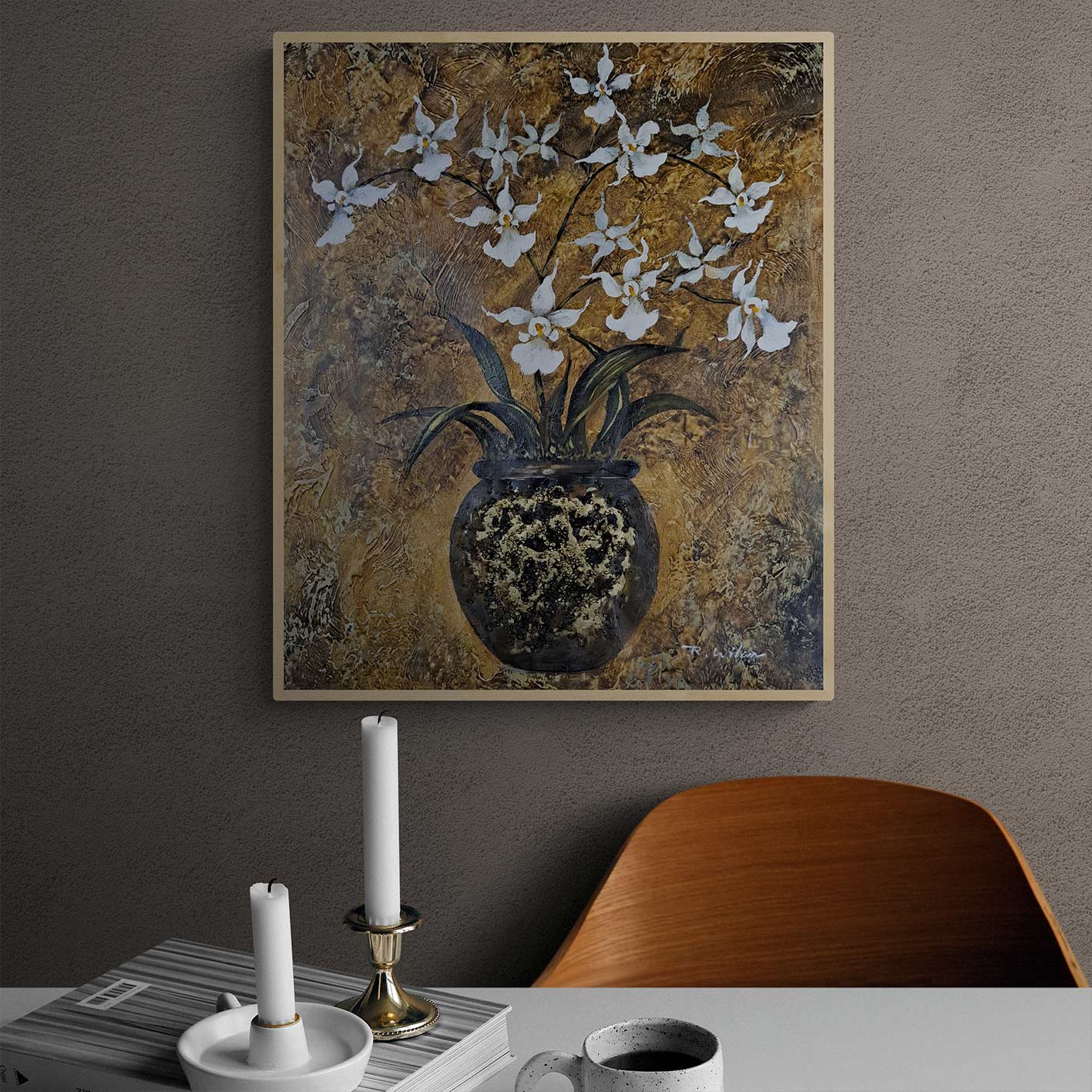 Cuadro Jarron Flor 50x60 cm