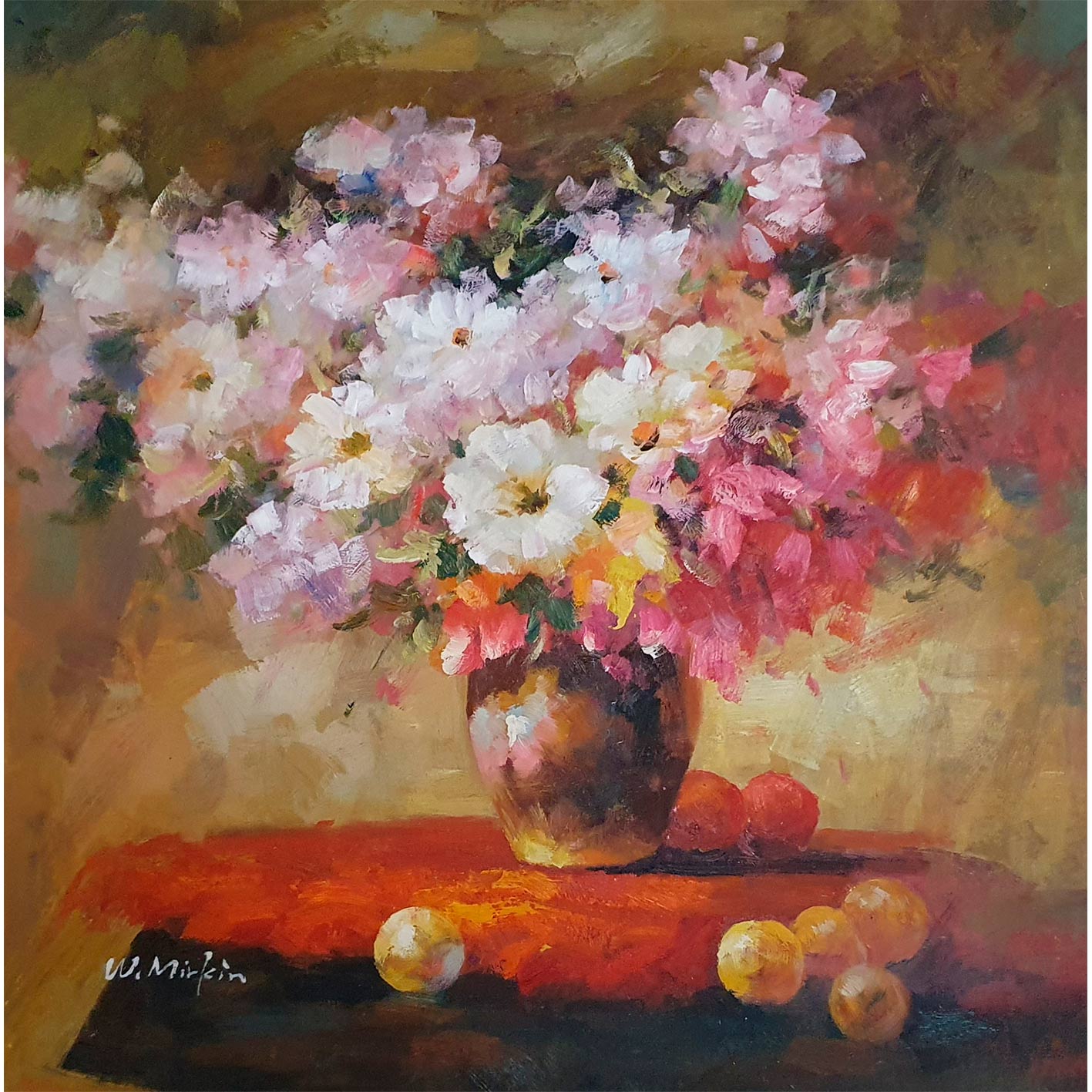 Cuadro Jarron Flores 80x80 cm