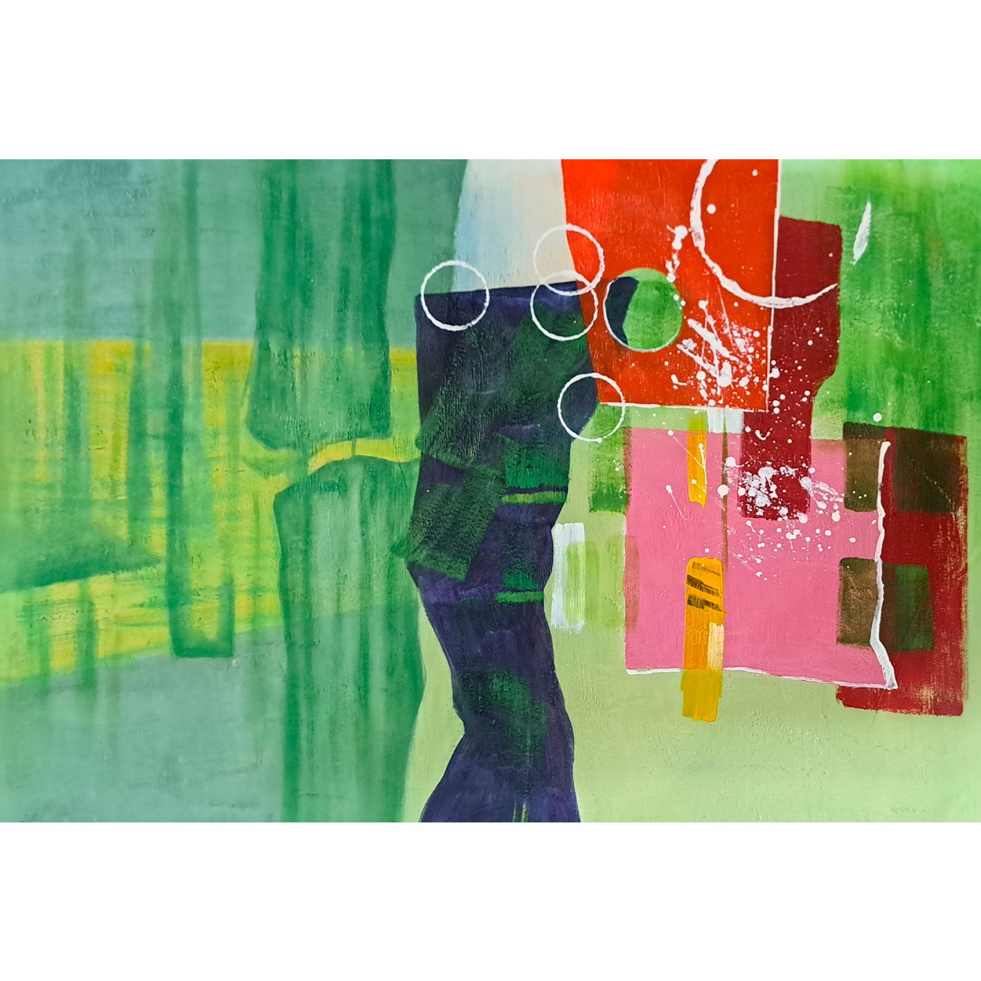 Cuadro Abstracto Verde 90x60 cm