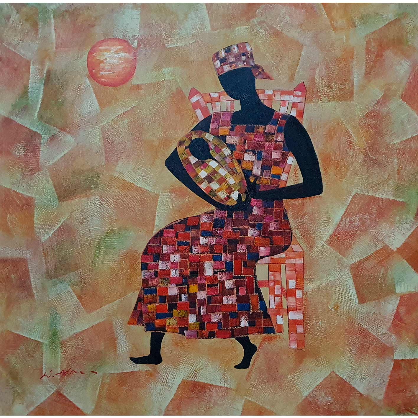 Cuadro Africa Madre 80x80 cm
