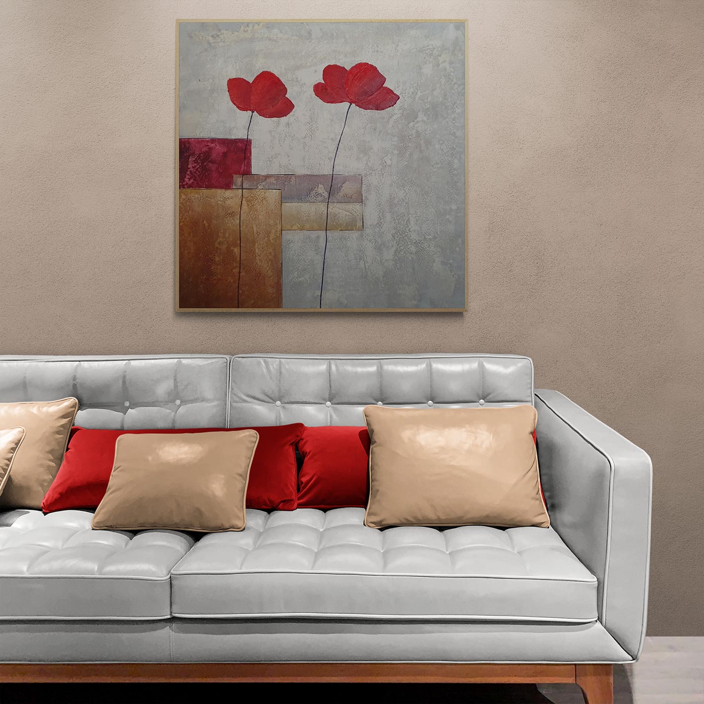 Cuadro Lienzo Amapola Roja 80x80 cm