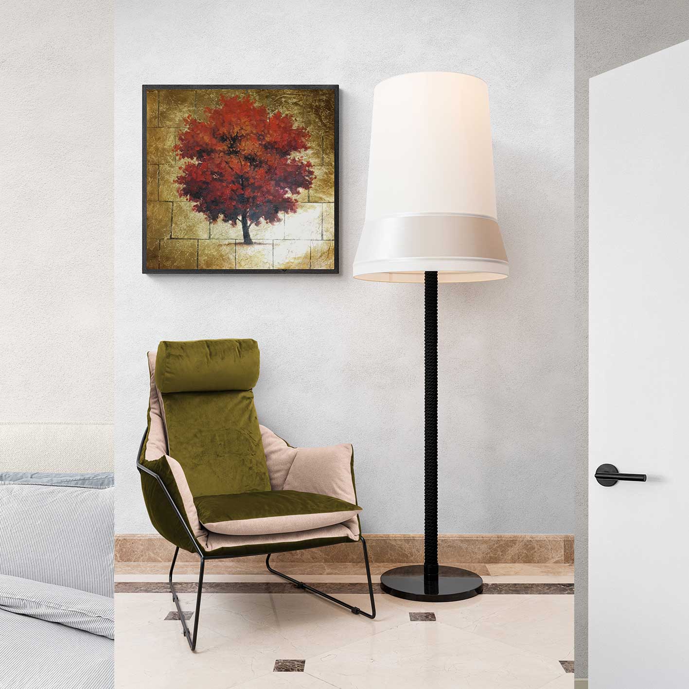 Cuadro Arbol Oro 80x80 cm