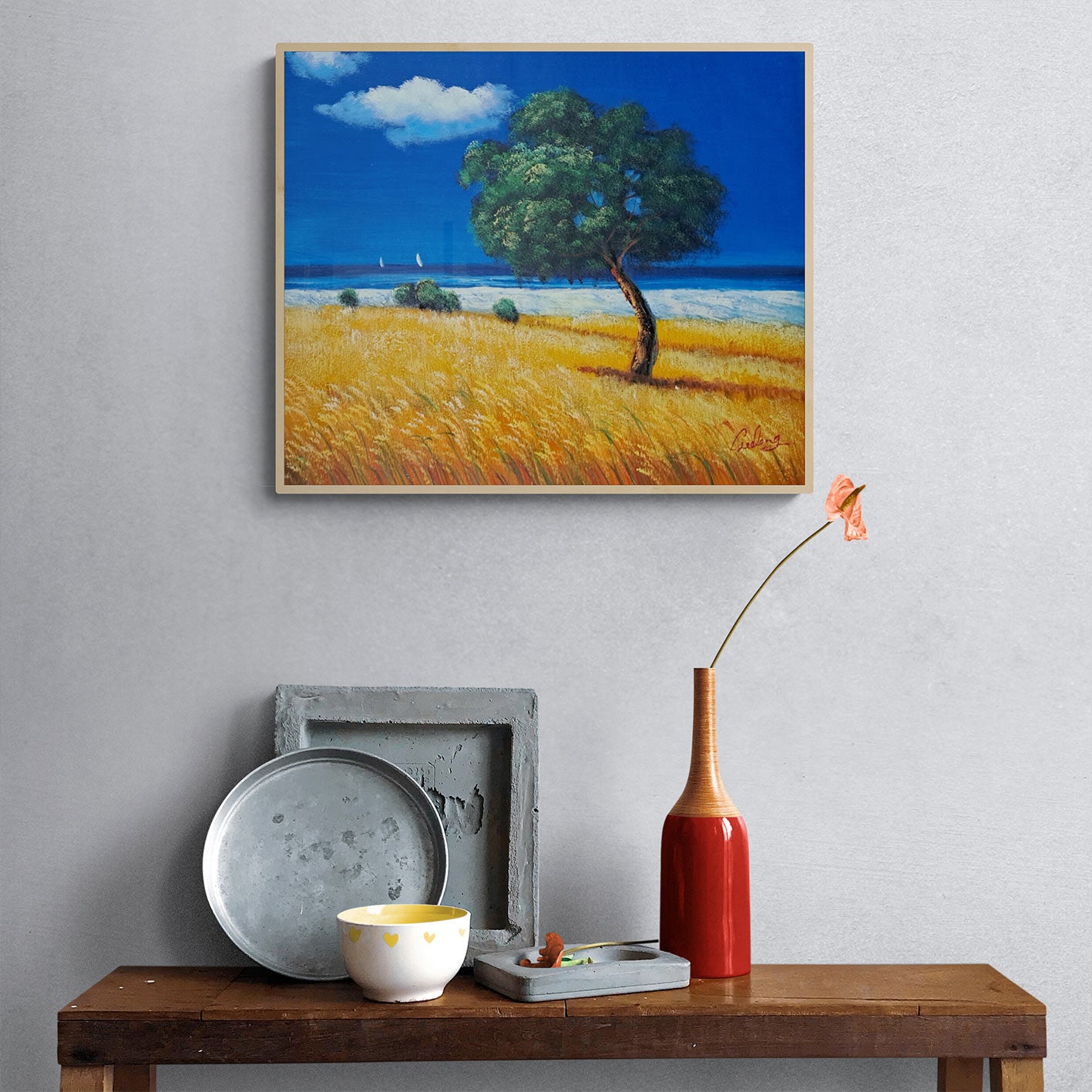 Cuadro Arbol Solitario 60x50 cm