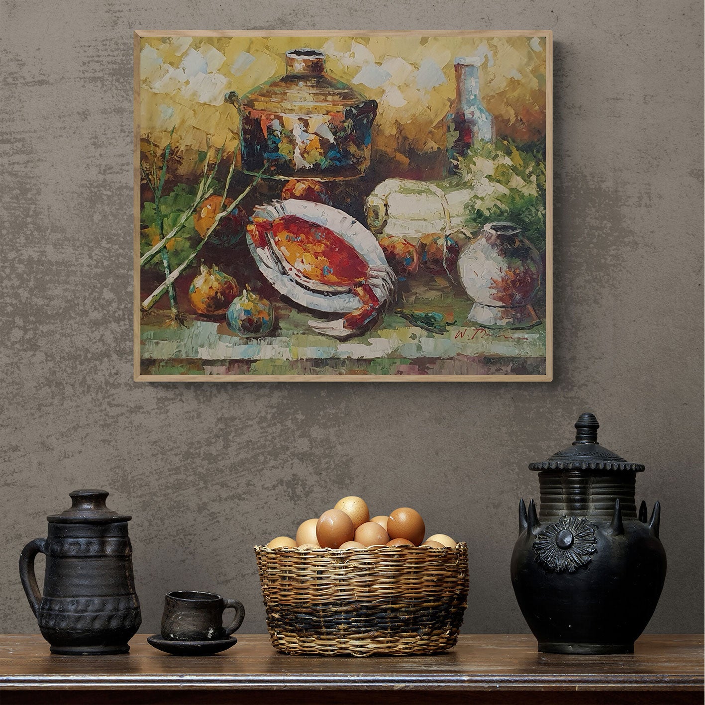 Cuadro Bodegon Calabaza  60x50 cm