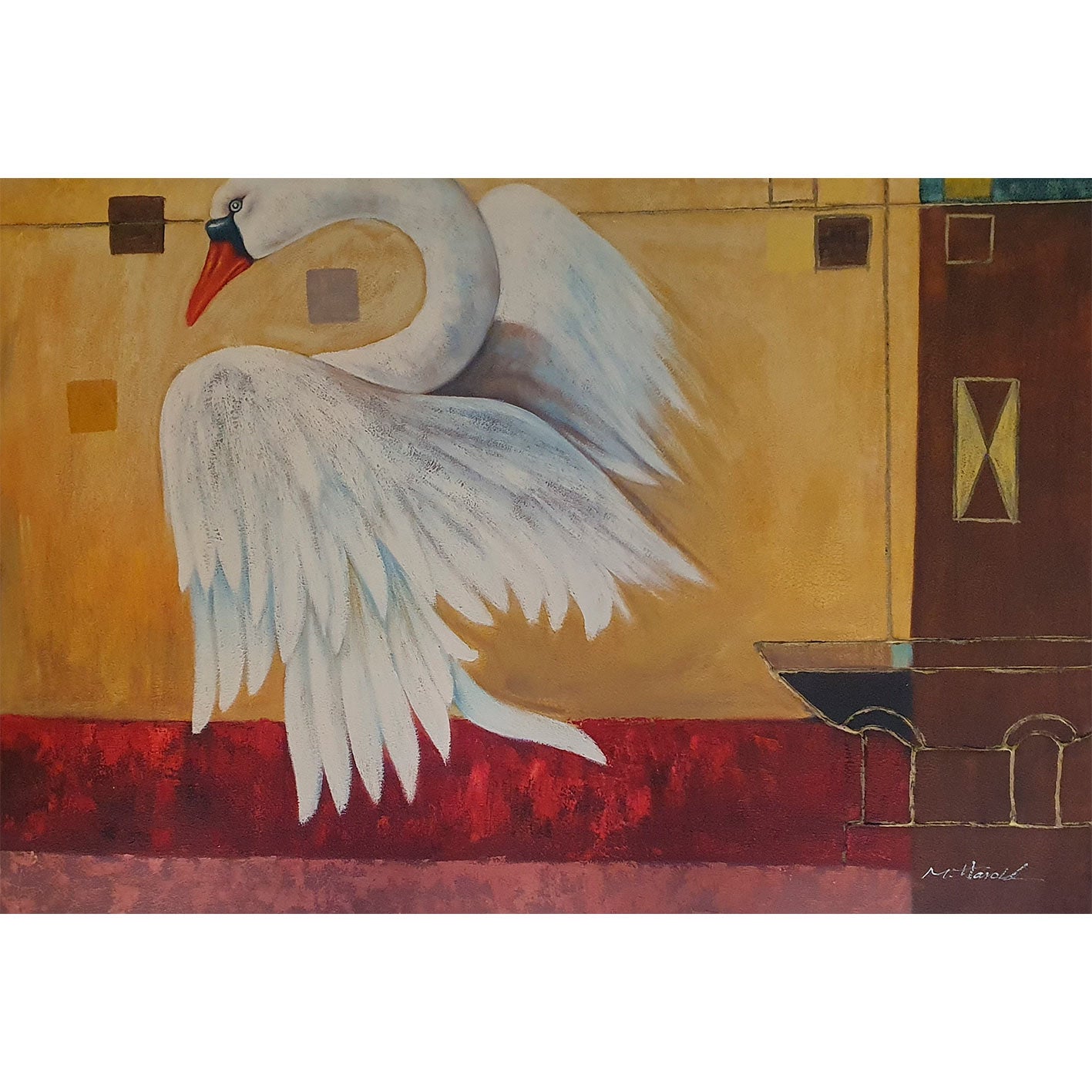 Cuadro Cisne Decora II 90x60 cm