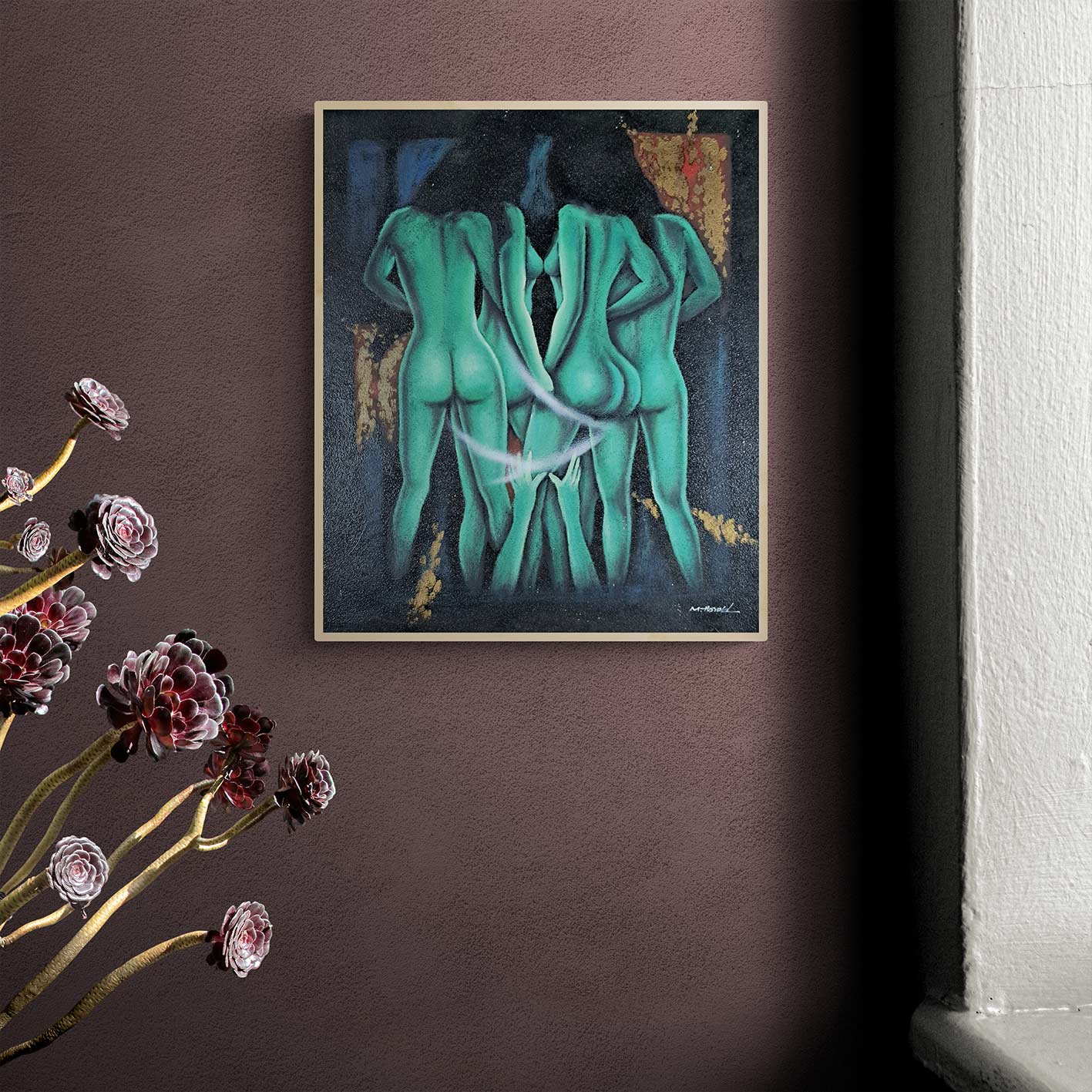 Cuadro Desnudos Grafiti 50x60 cm