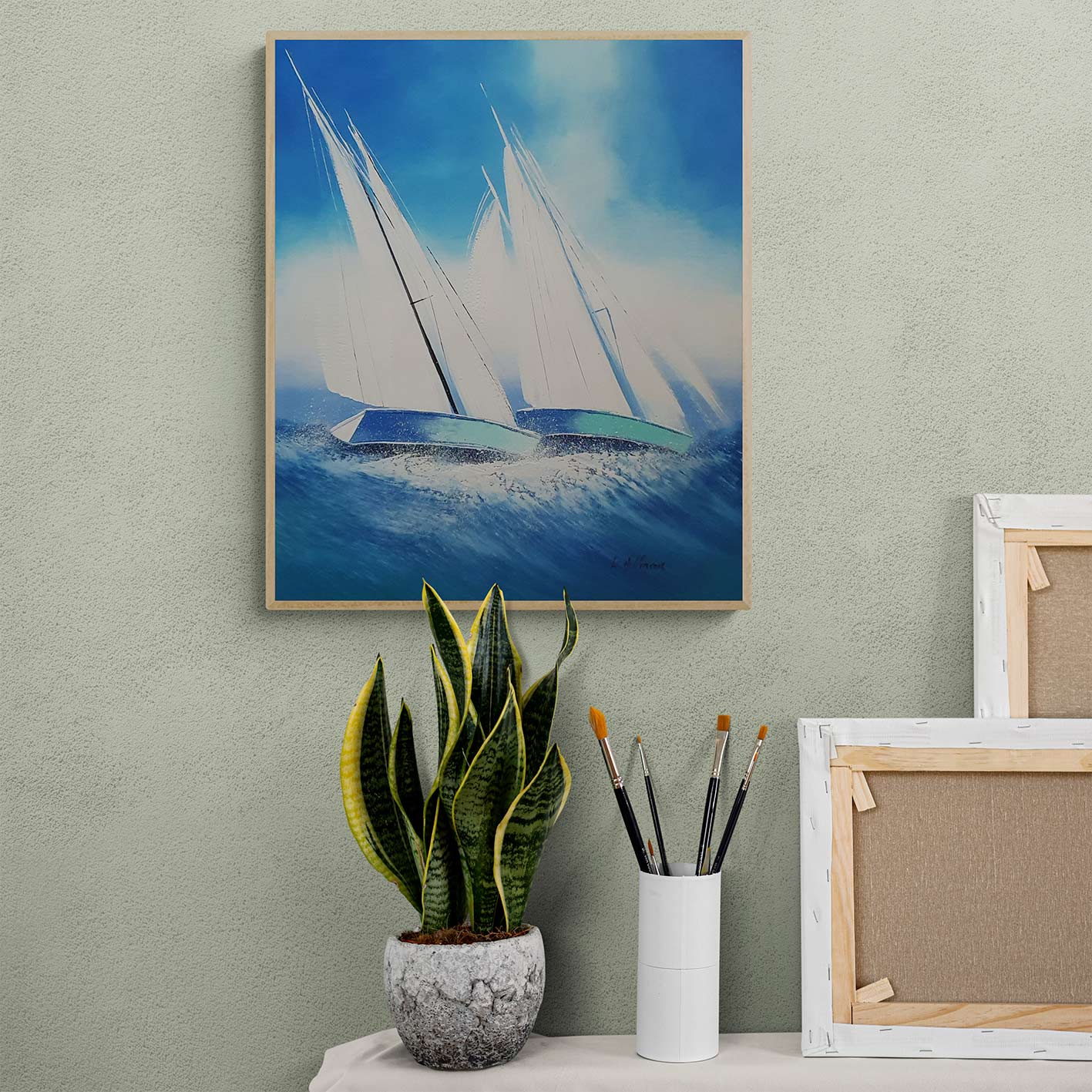 Cuadro Barco Vela  50x60 cm