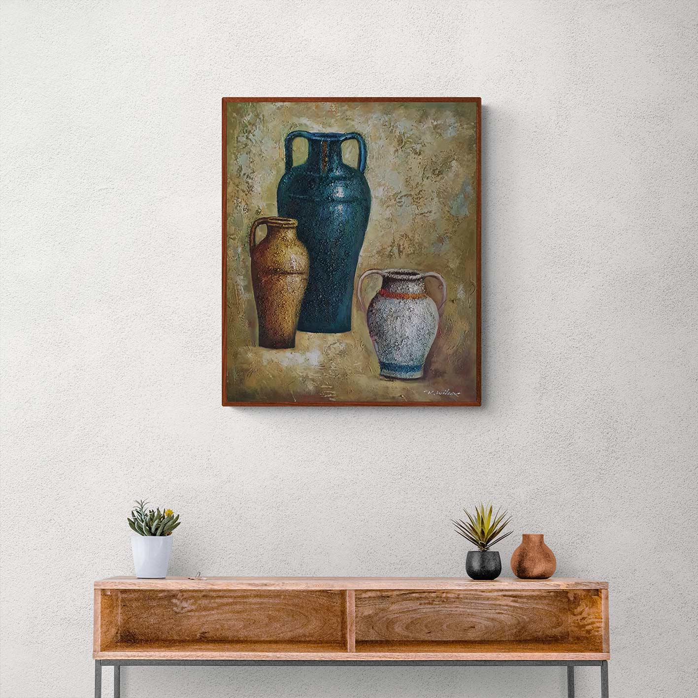 Cuadro Bodegon Anforas 50x60 cm