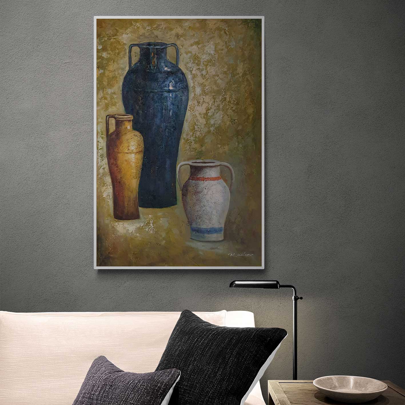 Cuadro Bodegon Anforas  60x90  cm
