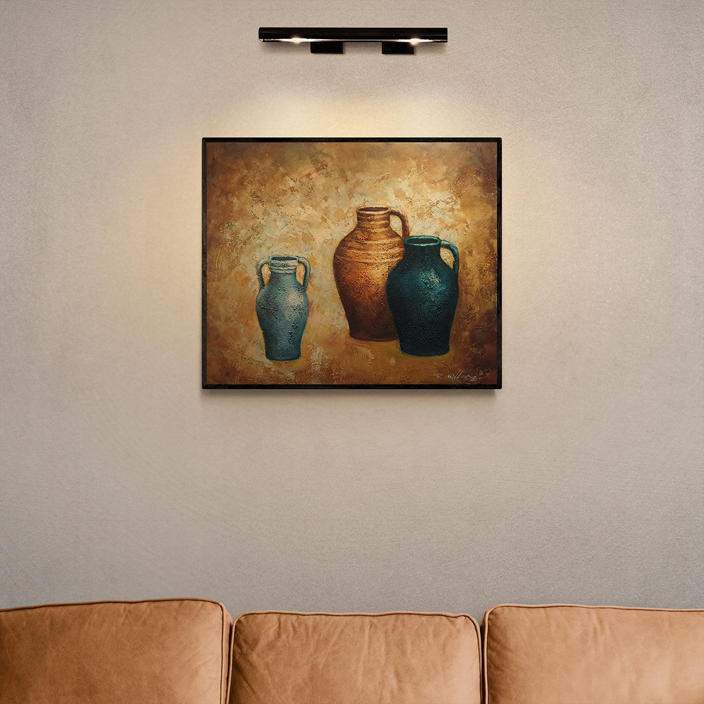 Cuadro Bodegon Anforas III  60x60 cm