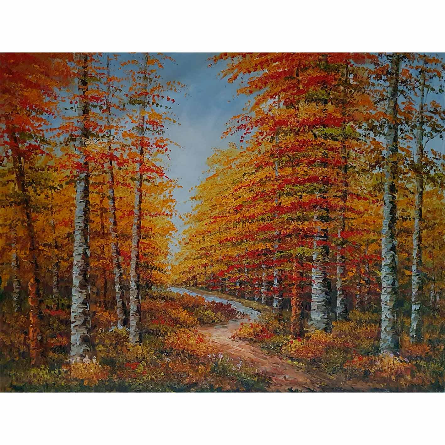 Cuadro Bosque Otoñal Horizonte  90x120 cm