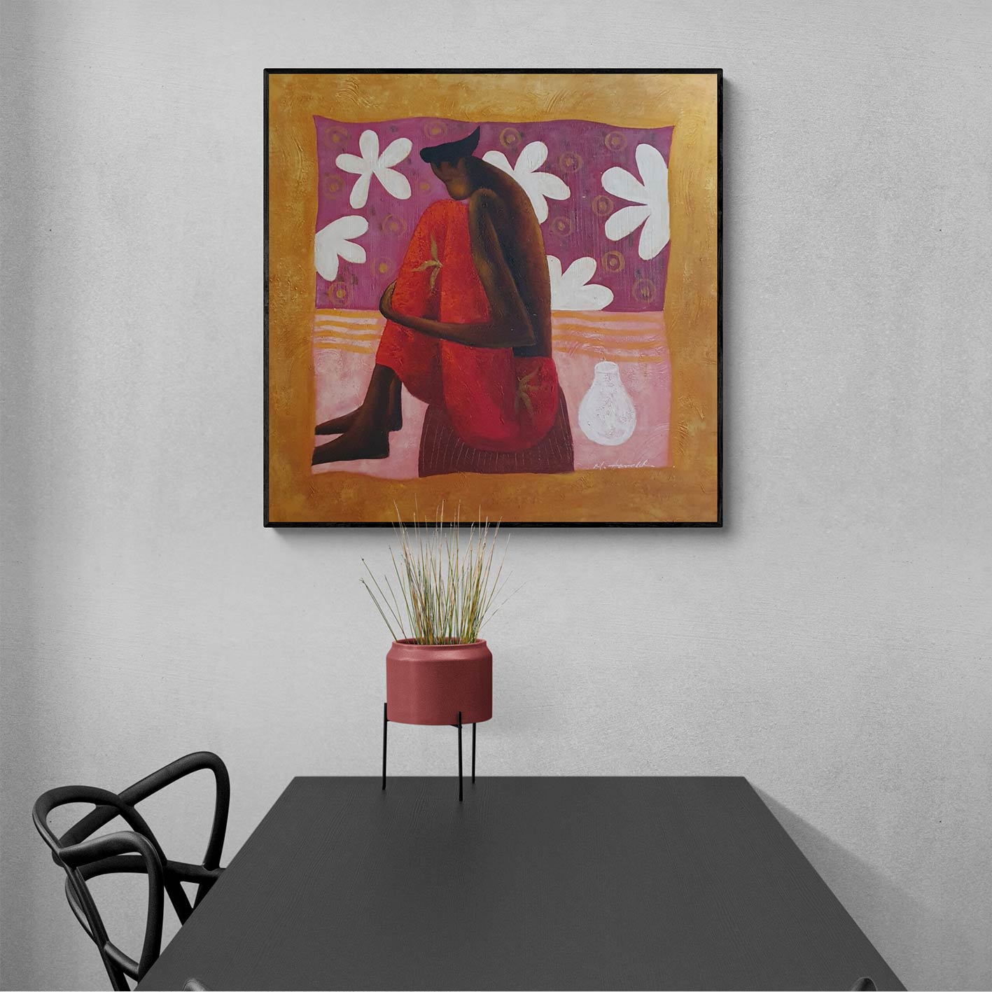 Cuadro Expresion Tristeza 80x80 cm