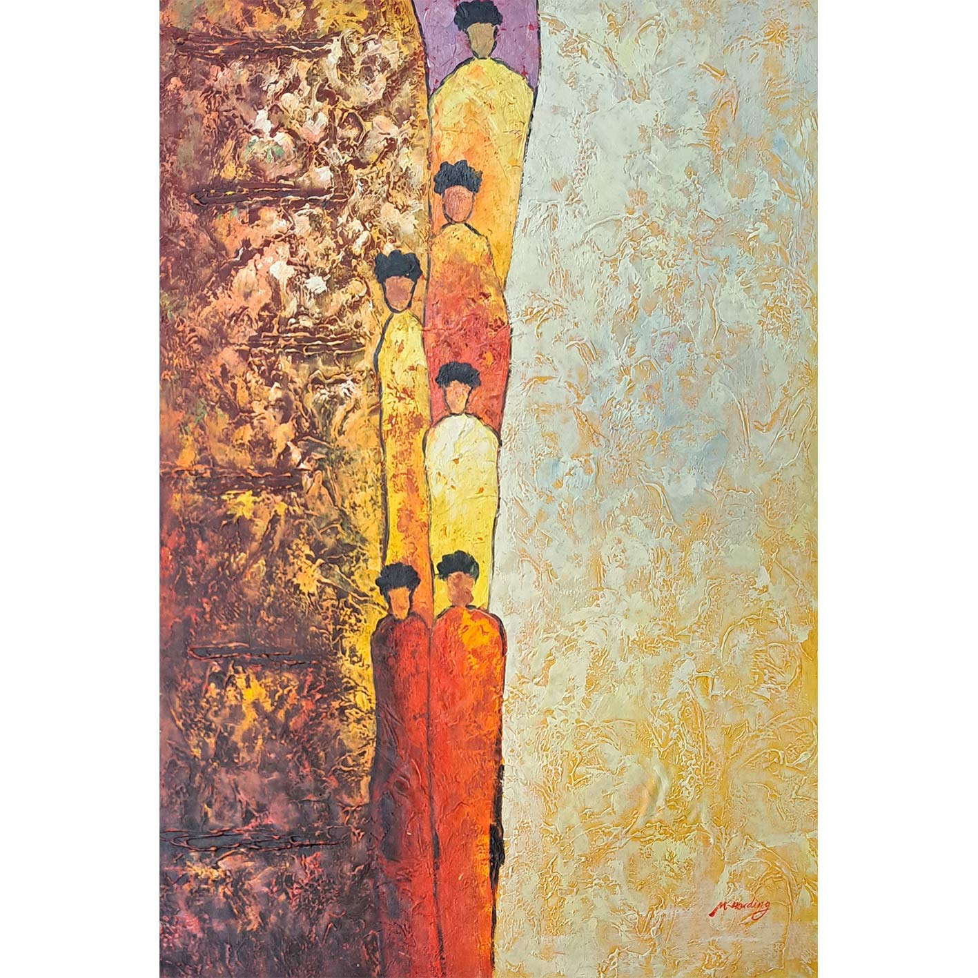 Cuadro Figuras Marcha  90x60 cm