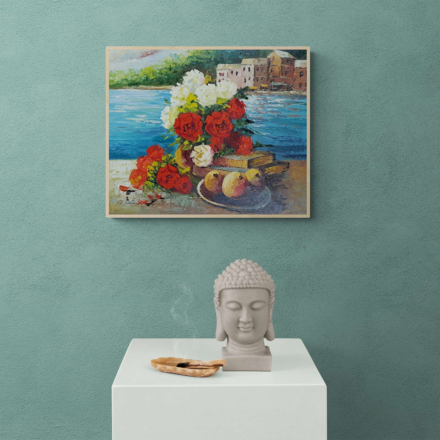 Cuadro Flores Mar 60x50 cm