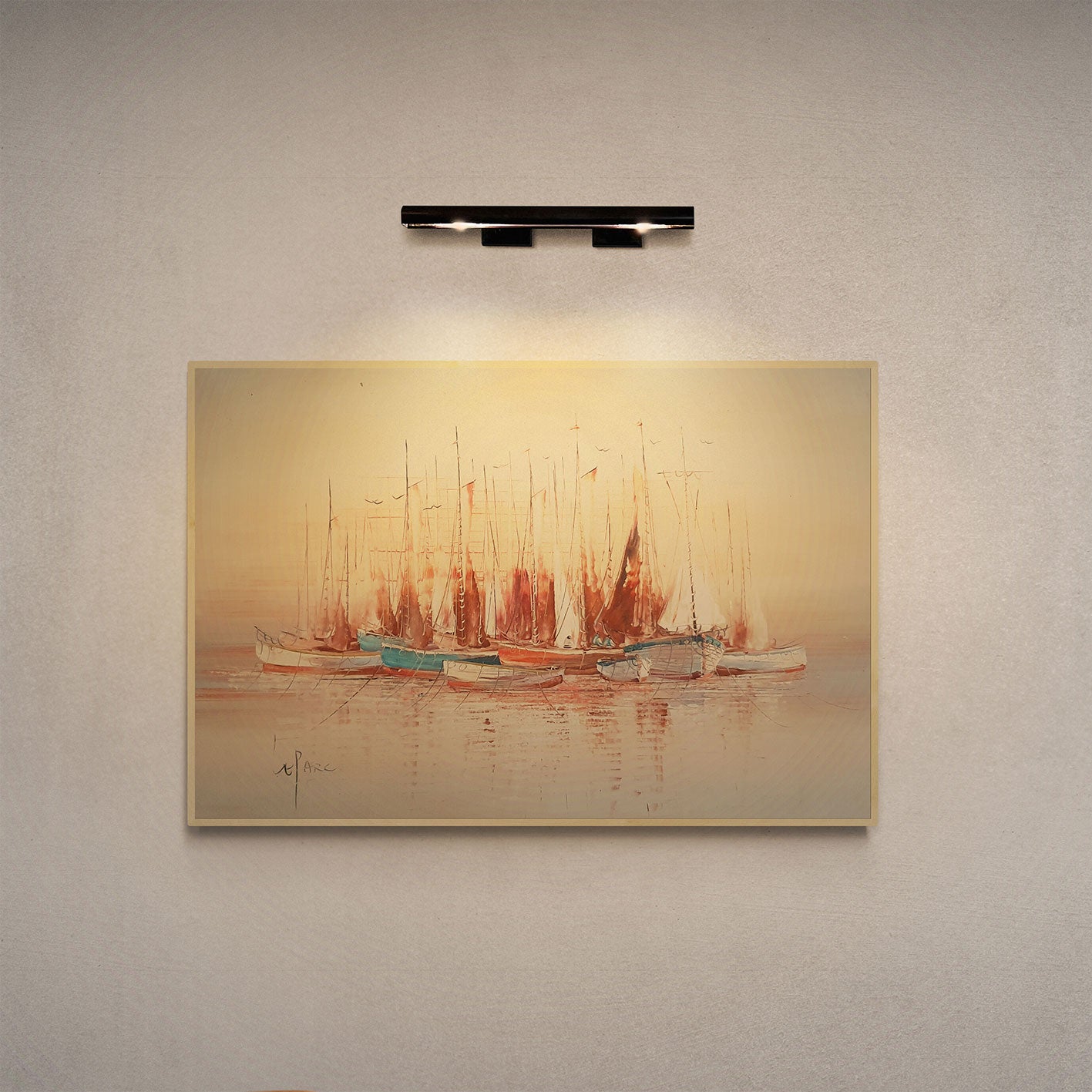 Cuadro Barcos Espatulas  90x60 cm