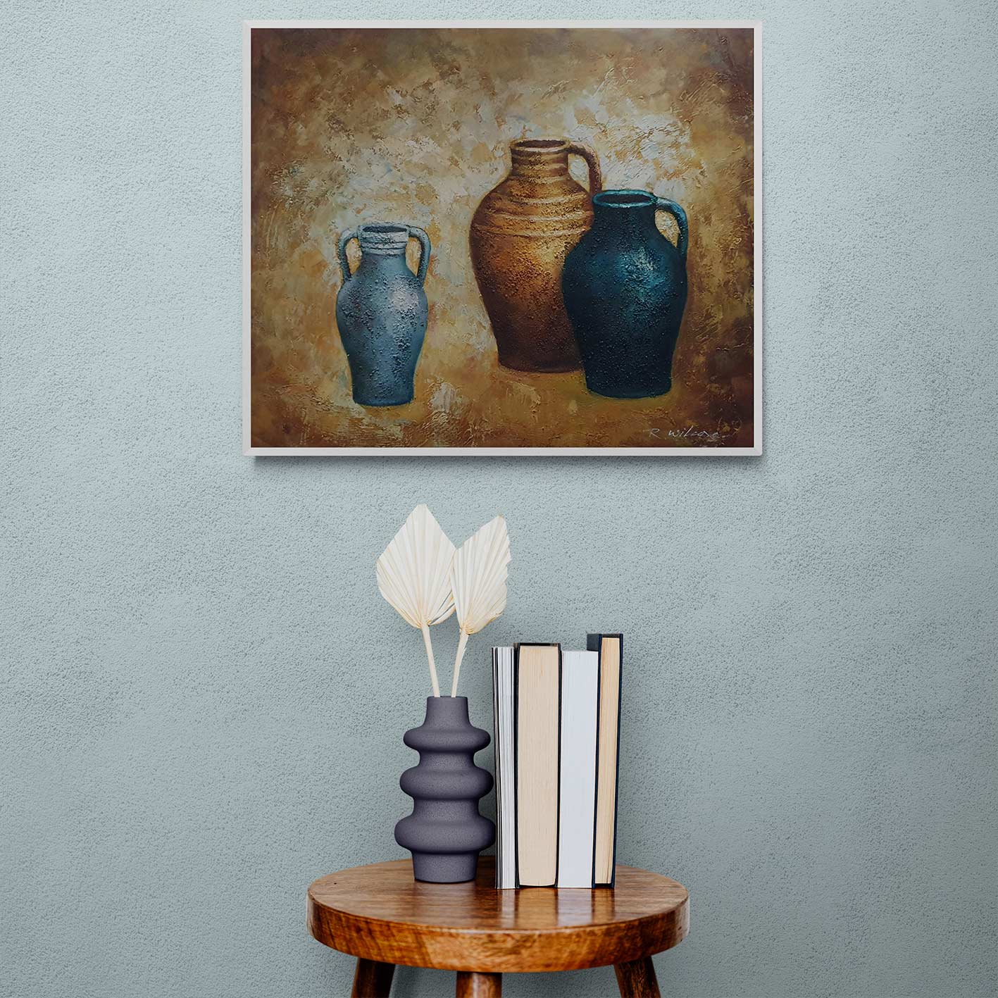 Cuadro Bodegon Anforas III  60x60 cm