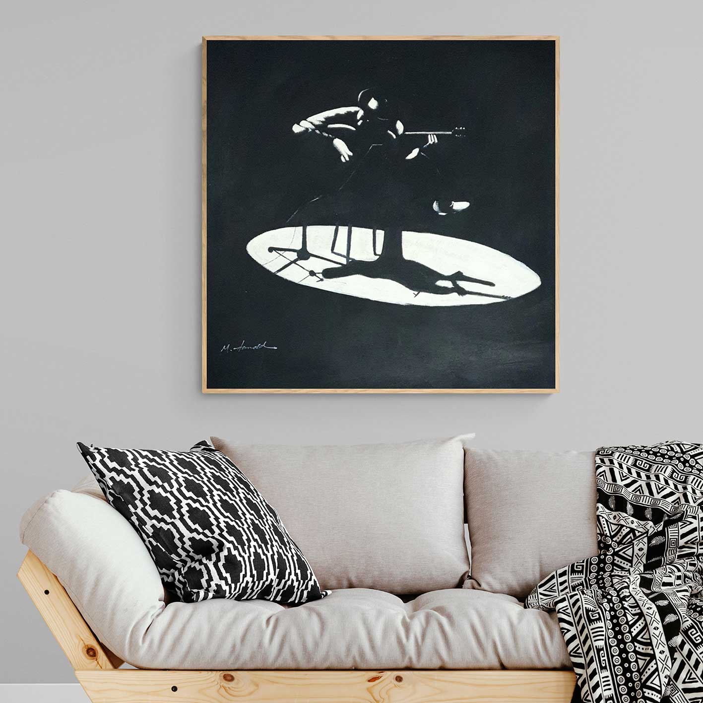 Cuadro Guitarrista 80x80 cm