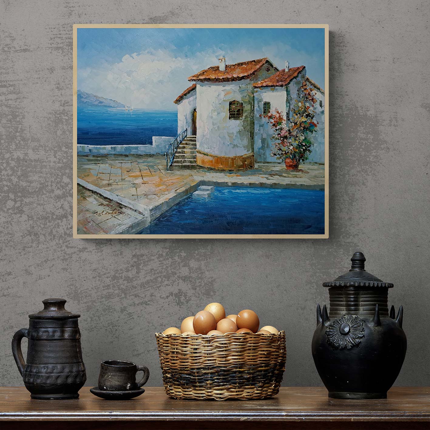 Cuadro Casa Playa 60x50 cm