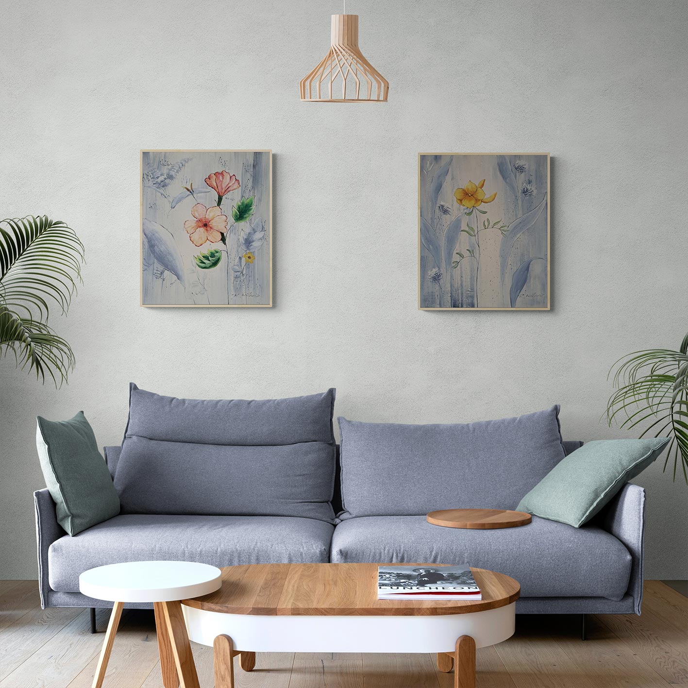 Cuadro Diptico Arte Floral 50x60 cm [2 piezas]