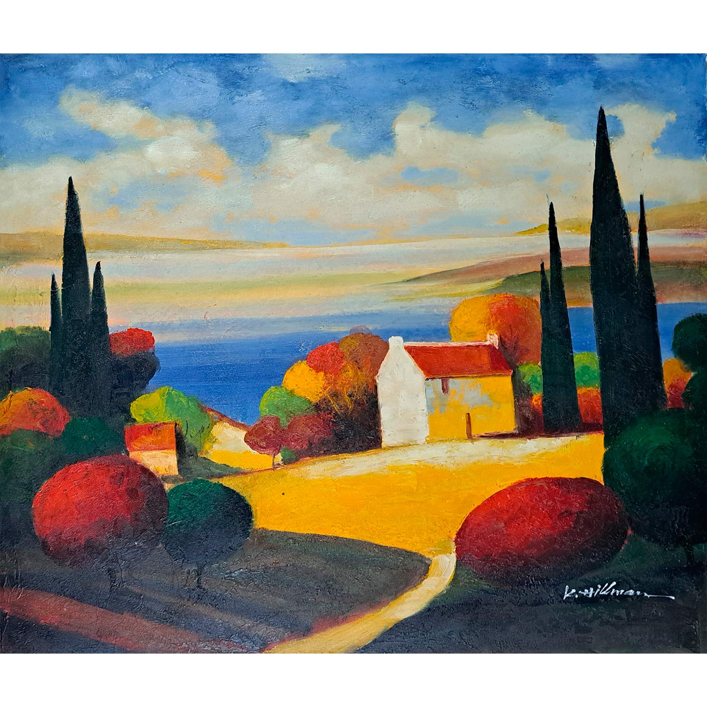 Cuadro Diptico Cipres Camino  60x50 cm [2 piezas]