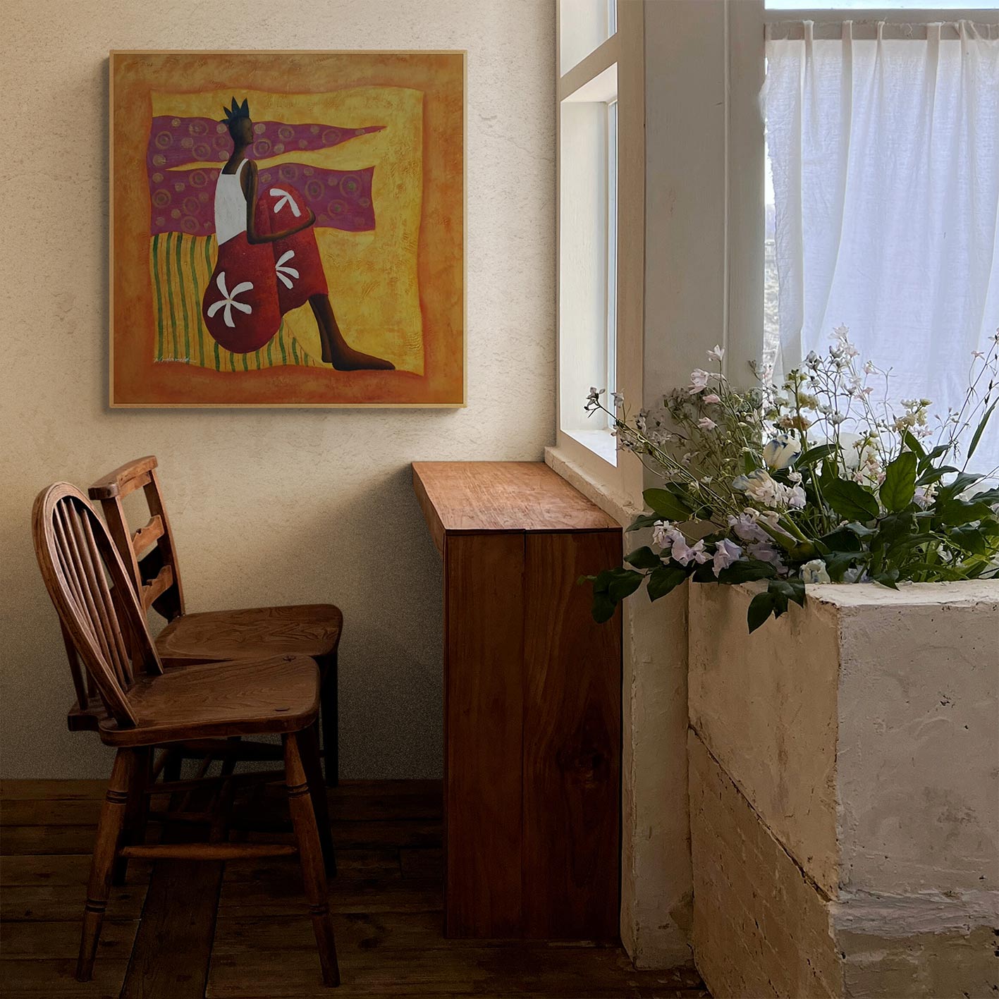 Cuadro Expresion Alegre 80x80 cm