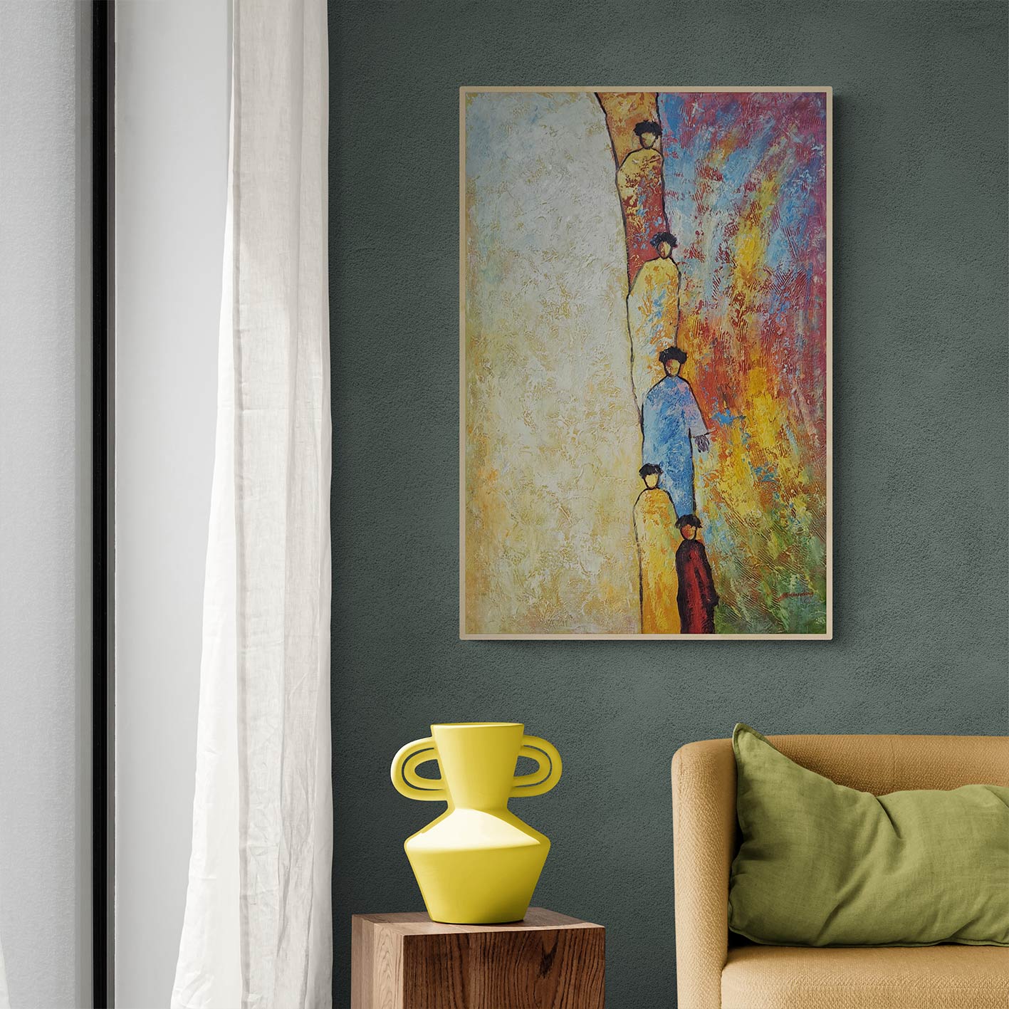 Cuadro Figuras Marcha II  90x60 cm