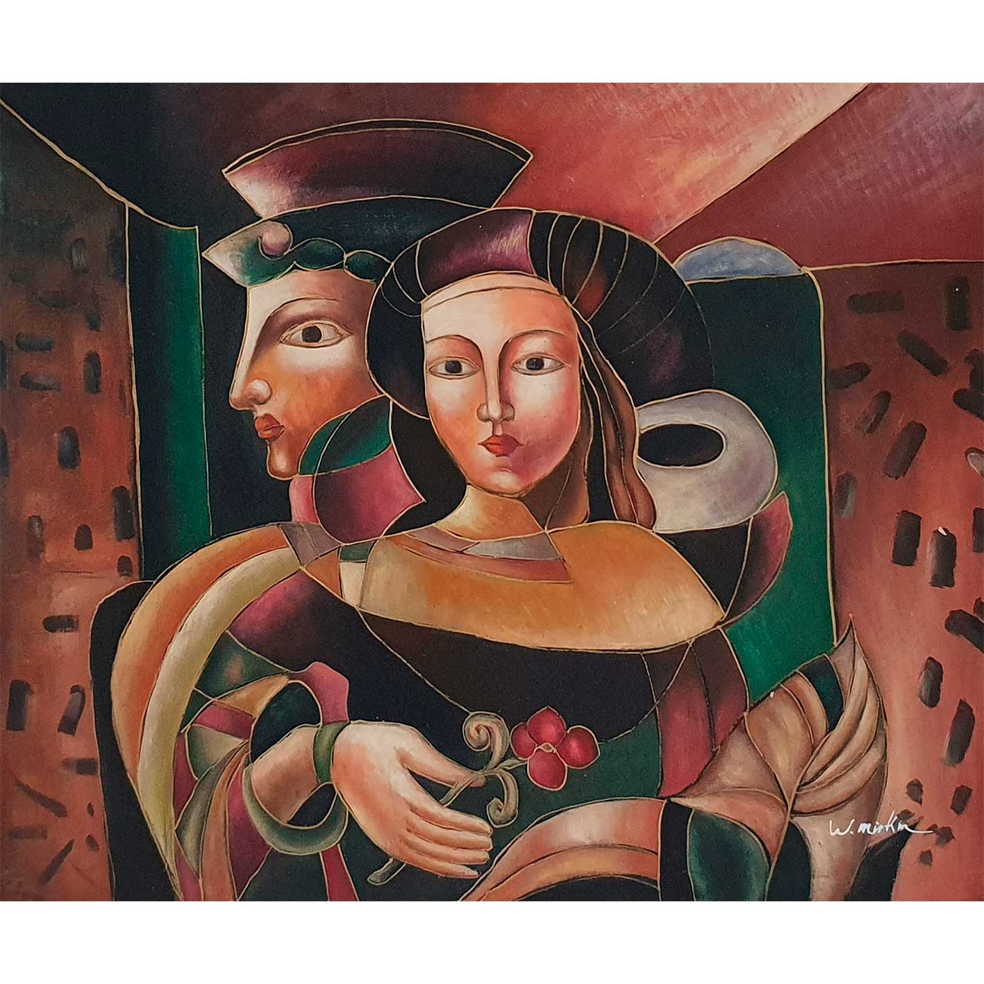 Cuadro Figuras Rostro  60x50 cm