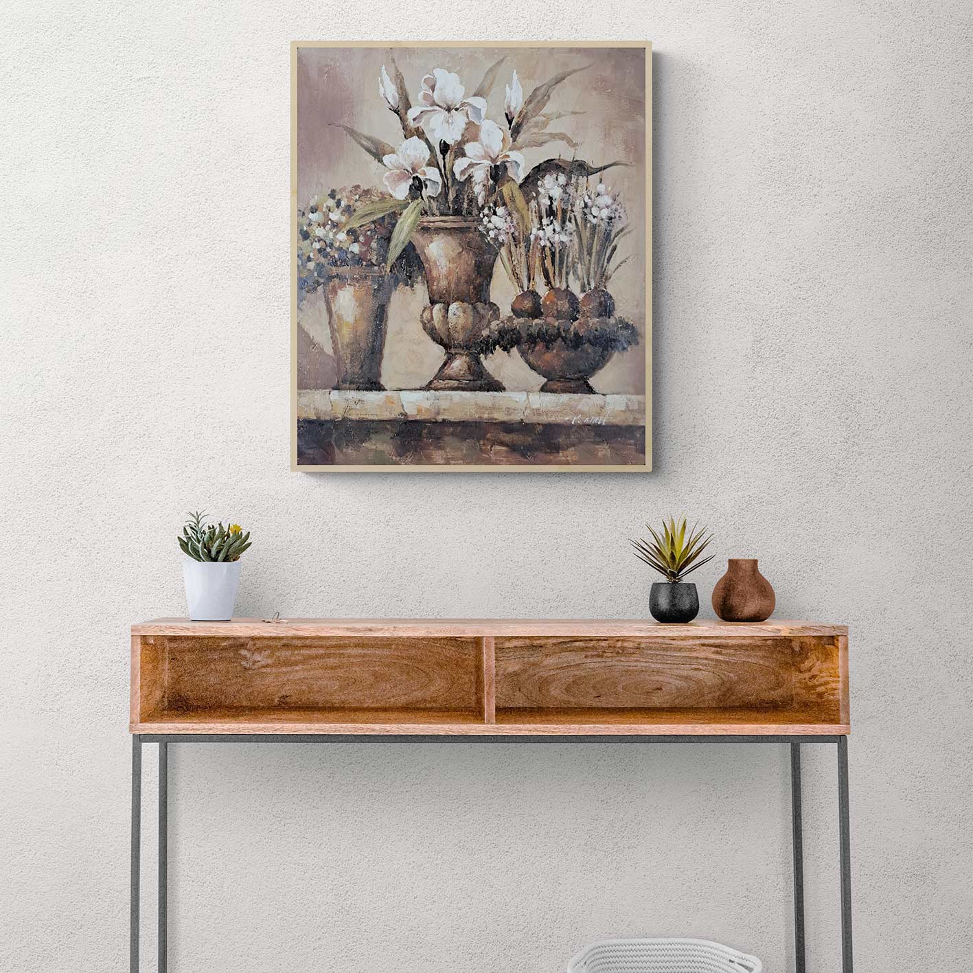 Cuadro Flores Blancas 50x60 cm