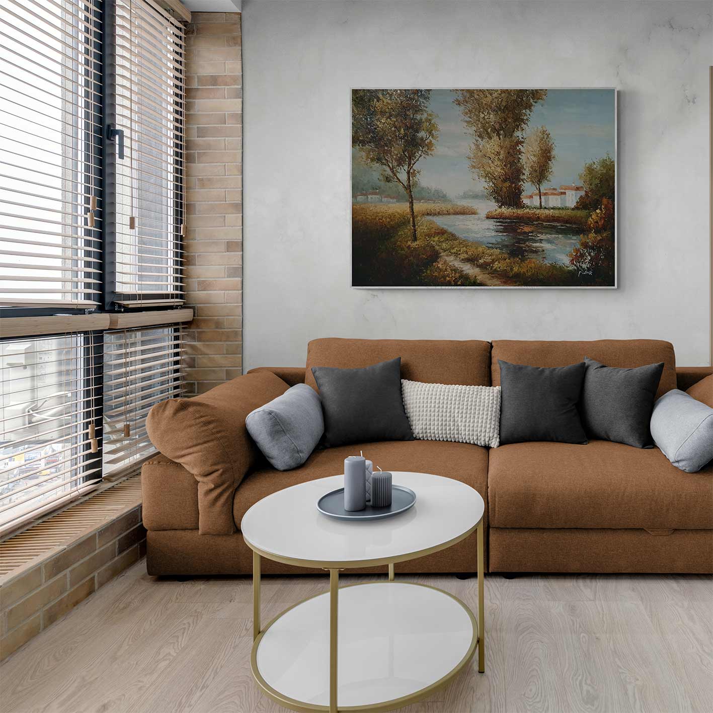 Cuadro Paisaje Rio y Arboles 120x90 cm