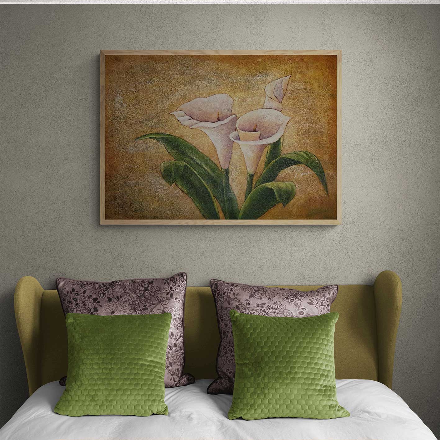 Cuadro Lirios Decorativos 90x60 cm