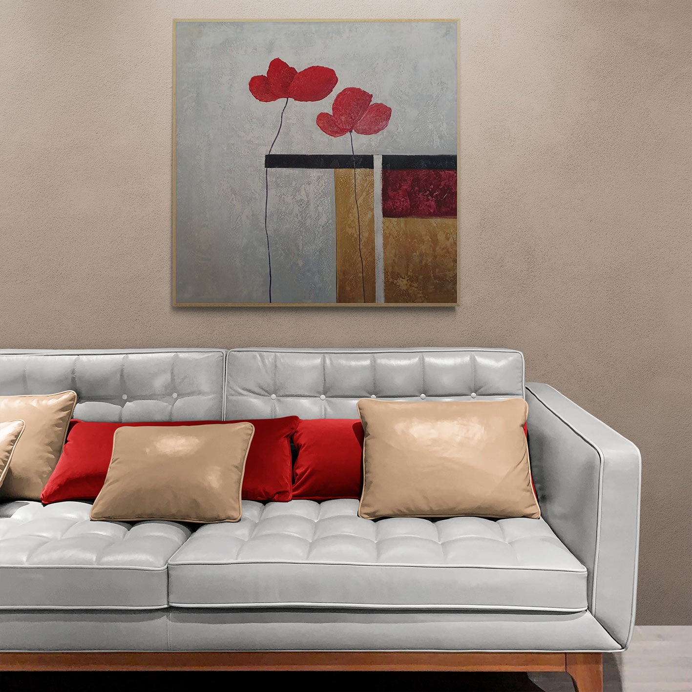 Cuadro Moderno  Amapola Roja II 80x80 cm