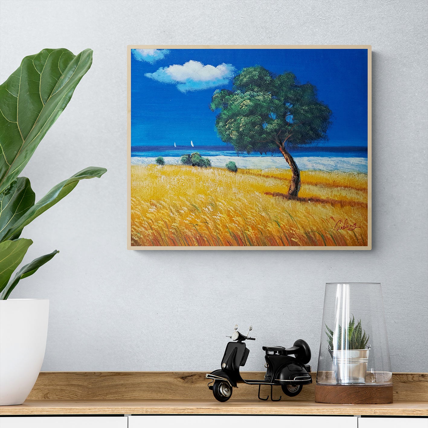 Cuadro Arbol Solitario 60x50 cm