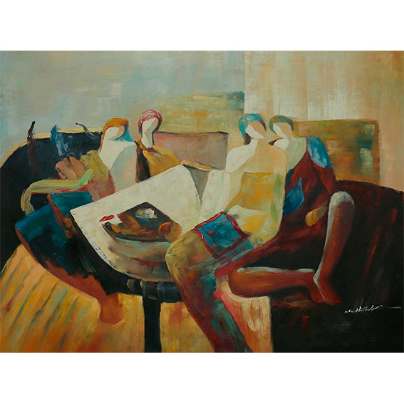 Arte figurativo representando la unión entre mujeres