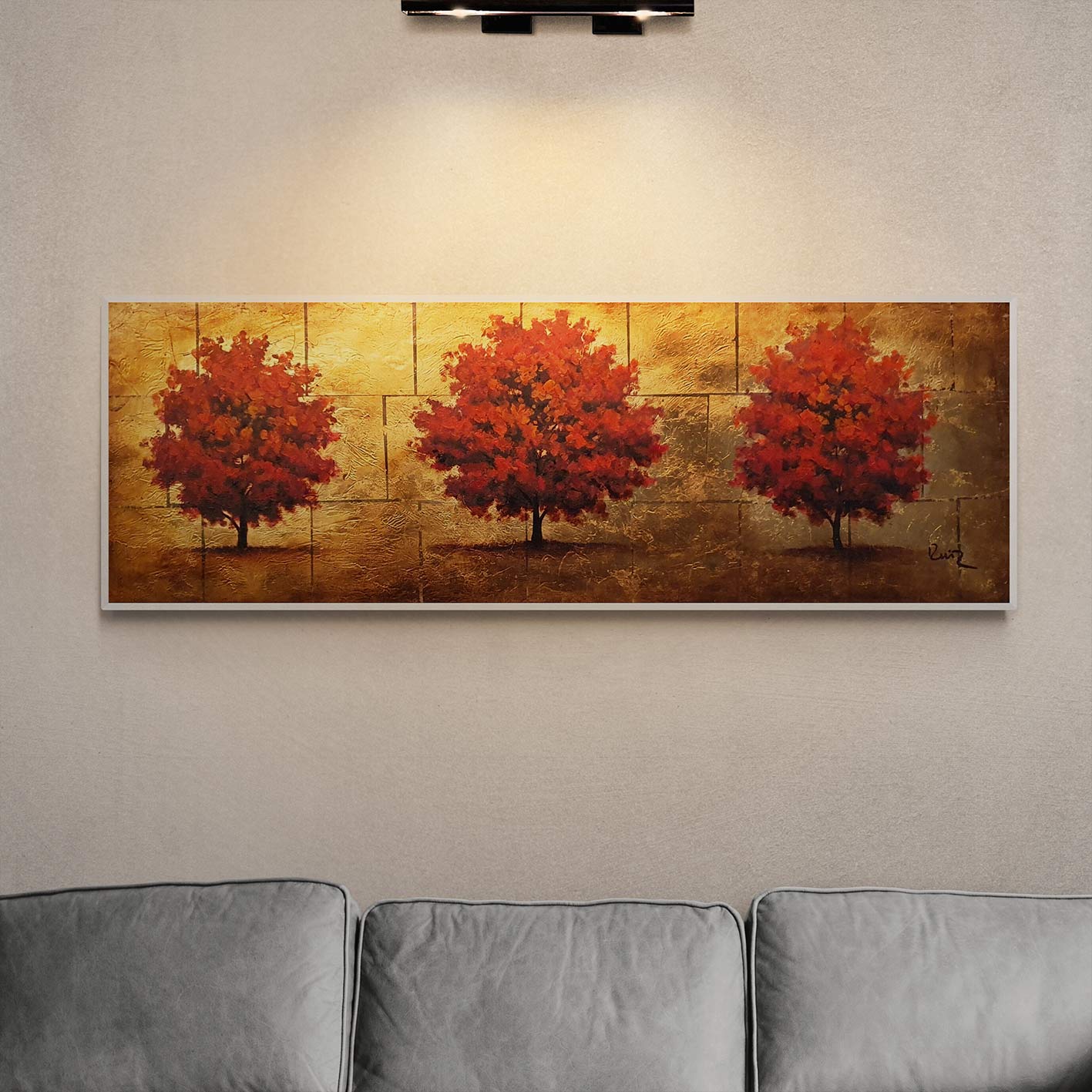 Cuadro Decorativo Tres Arboles 120x40 cm