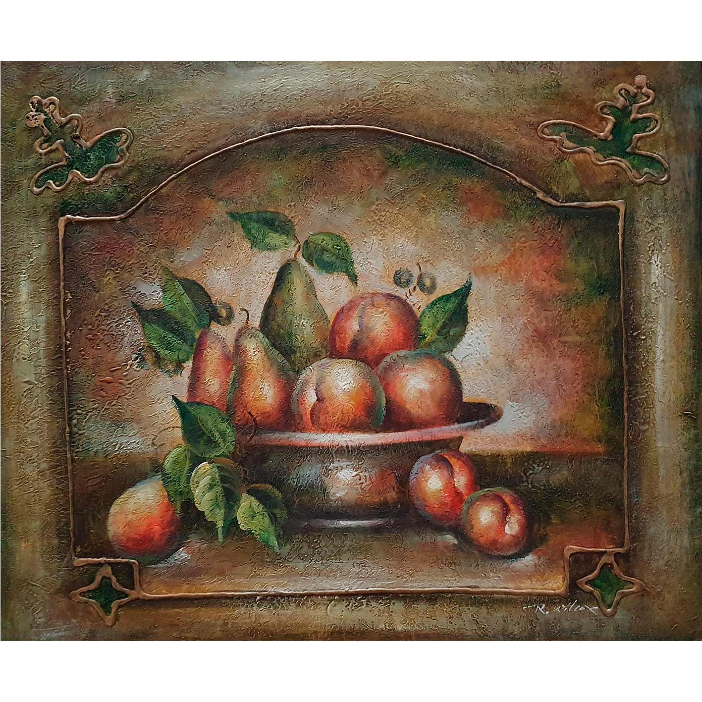 Cuadro Diptico Bodegon Fruta  60x50 cm [2 piezas]