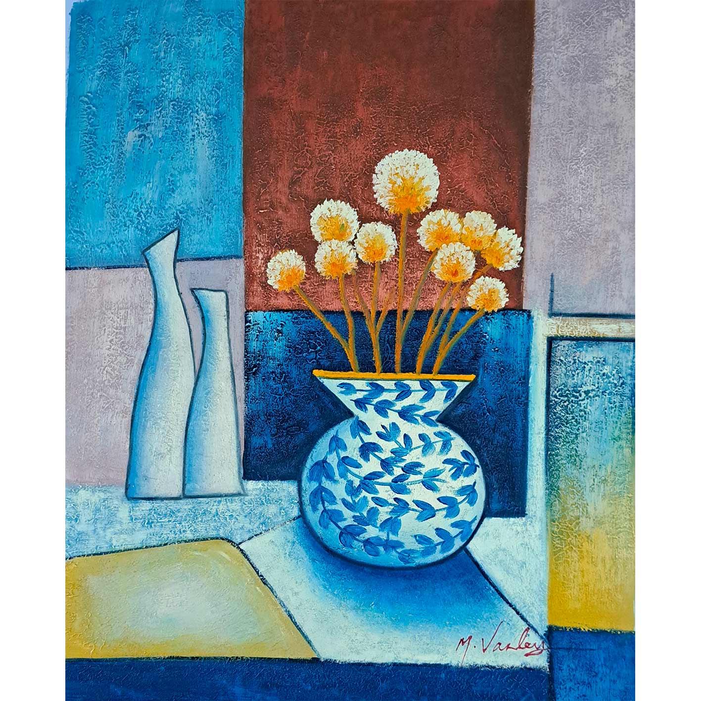 Cuadro Diptico Jarrones Redondos 50X60 cm [2 piezas]