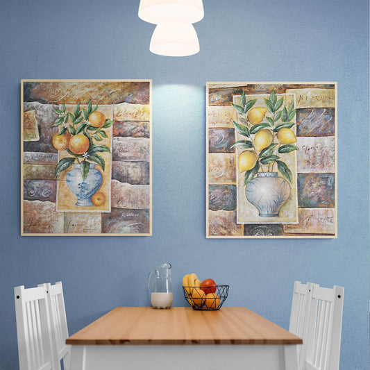Cuadro Diptico Limones Naranjas 50X60 cm [2 piezas]