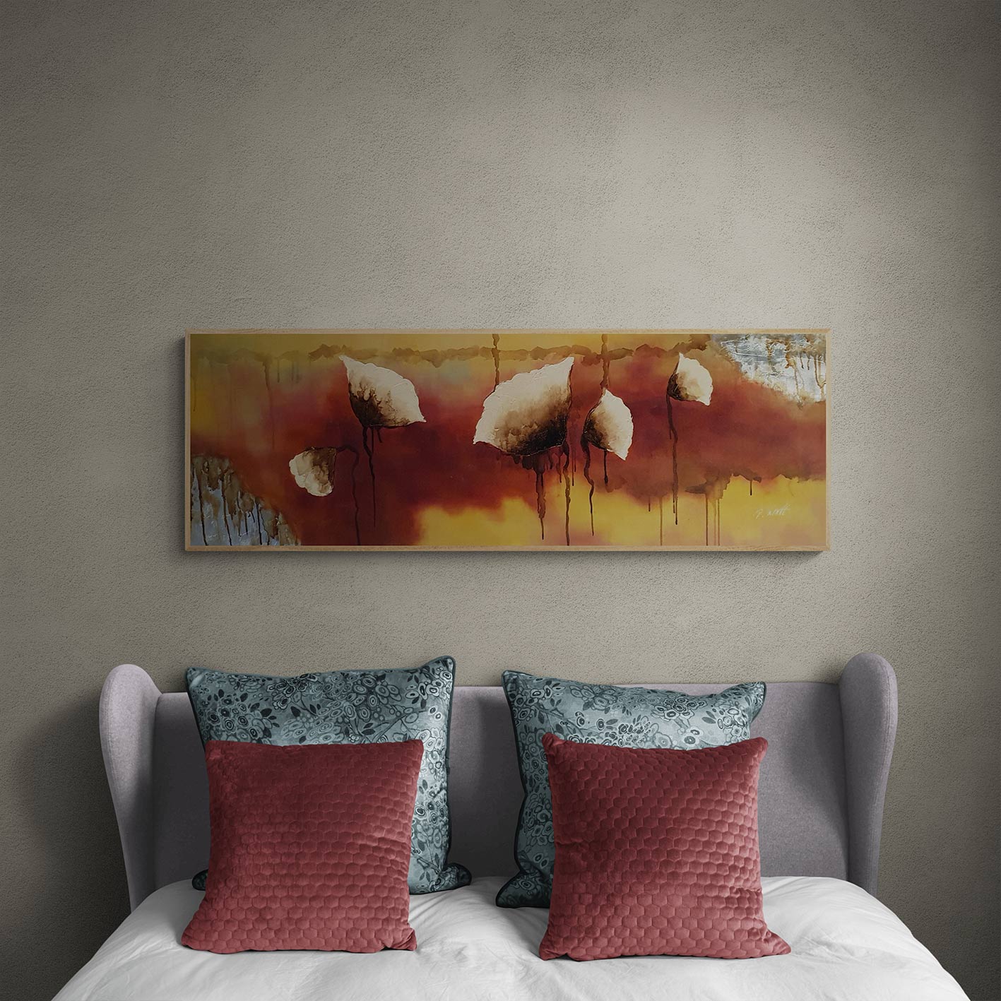 Cuadro Flores Apaisadas 120x40 cm