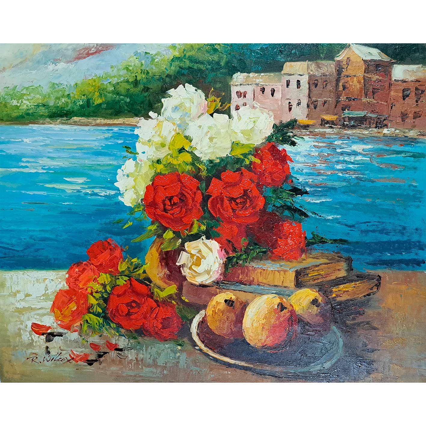 Cuadro Flores Mar 60x50 cm