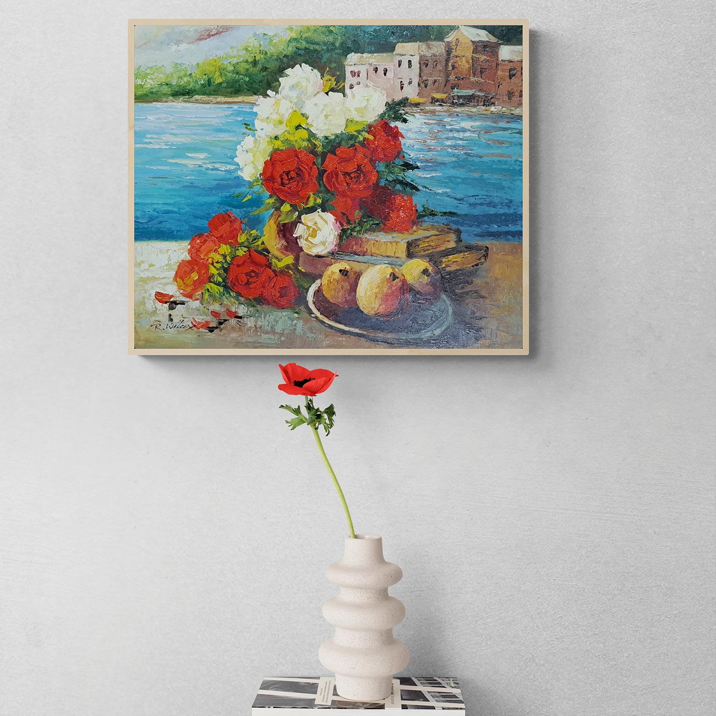 Cuadro Flores Mar 60x50 cm