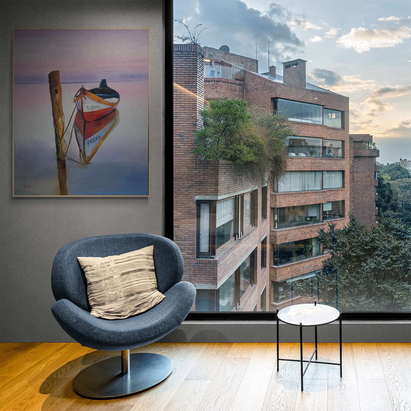 Cuadro Barca Amarrada  82x102 cm