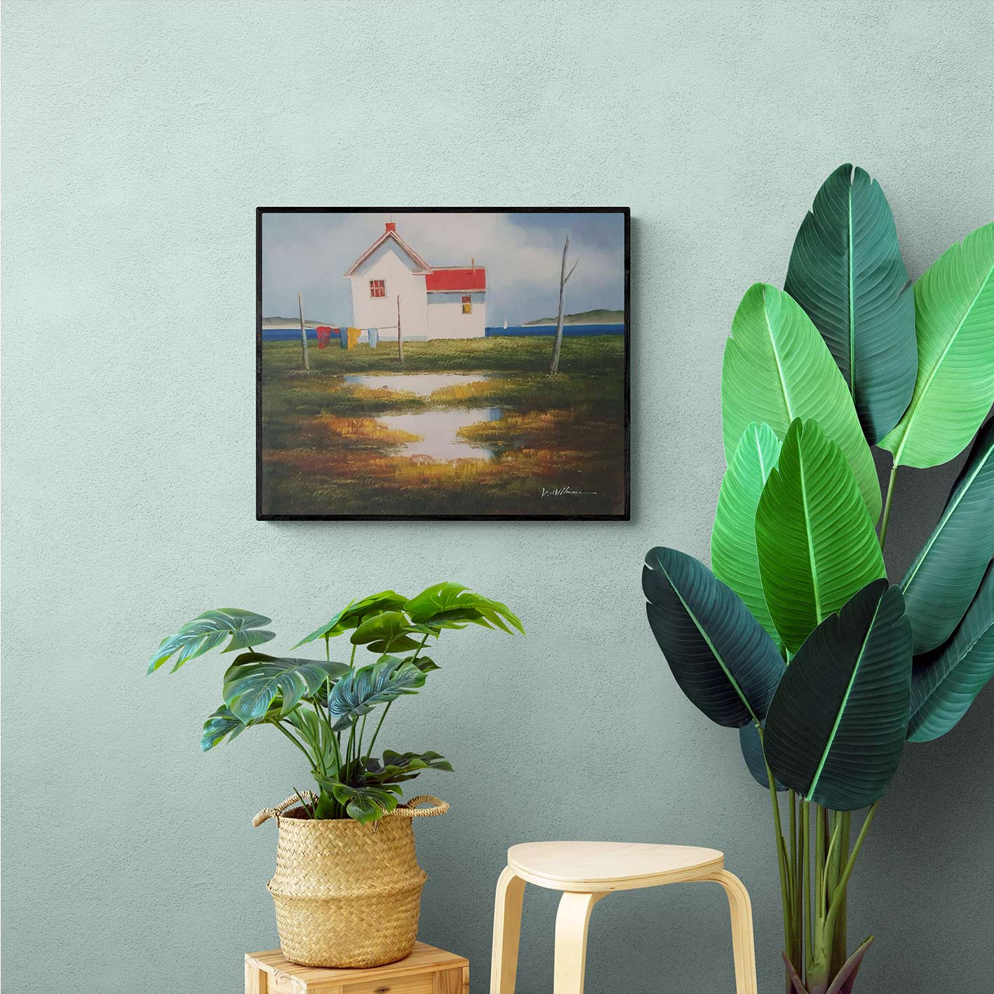 Cuadro Casa Tendedero 60x50 cm