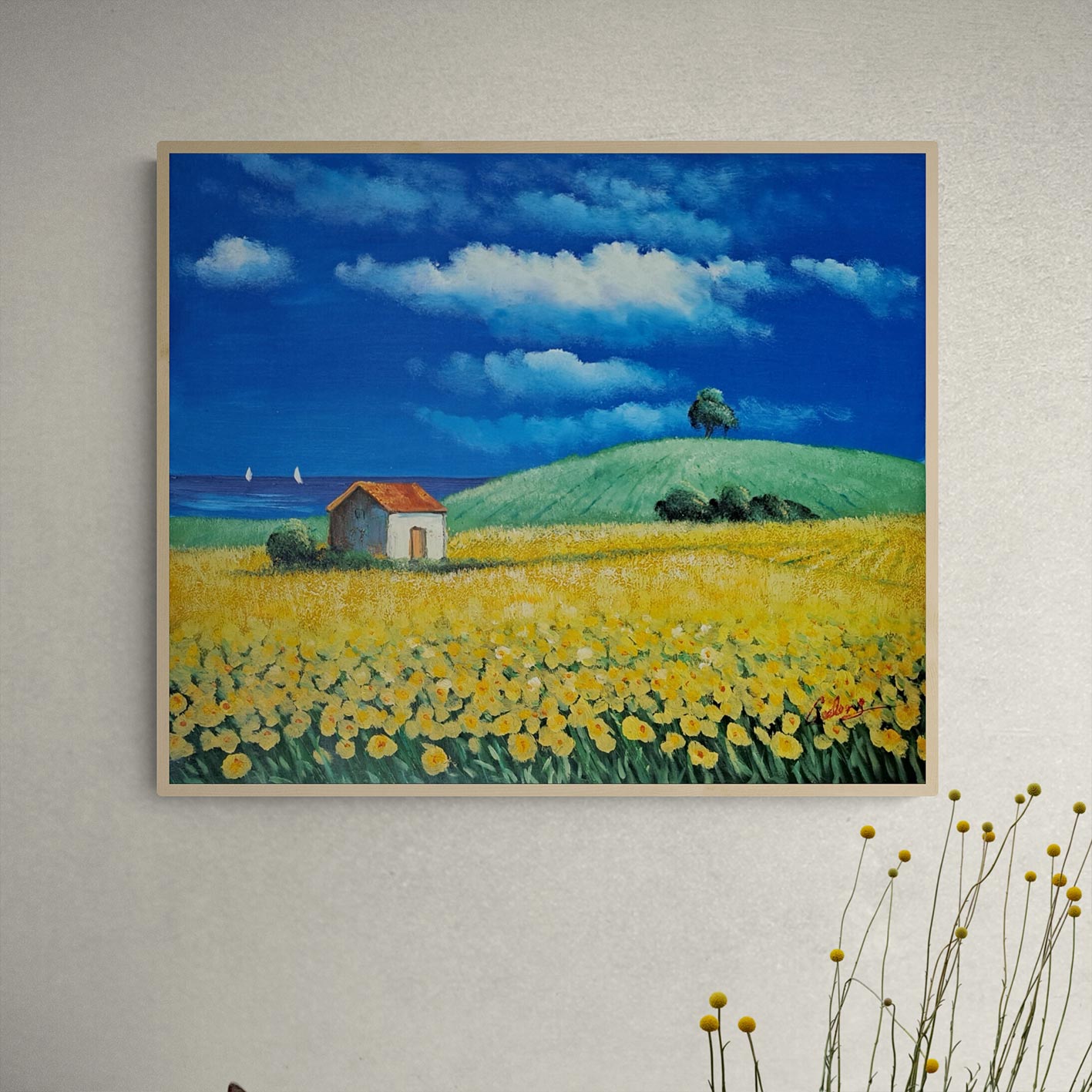 Cuadro Casita Campo 60x50 cm