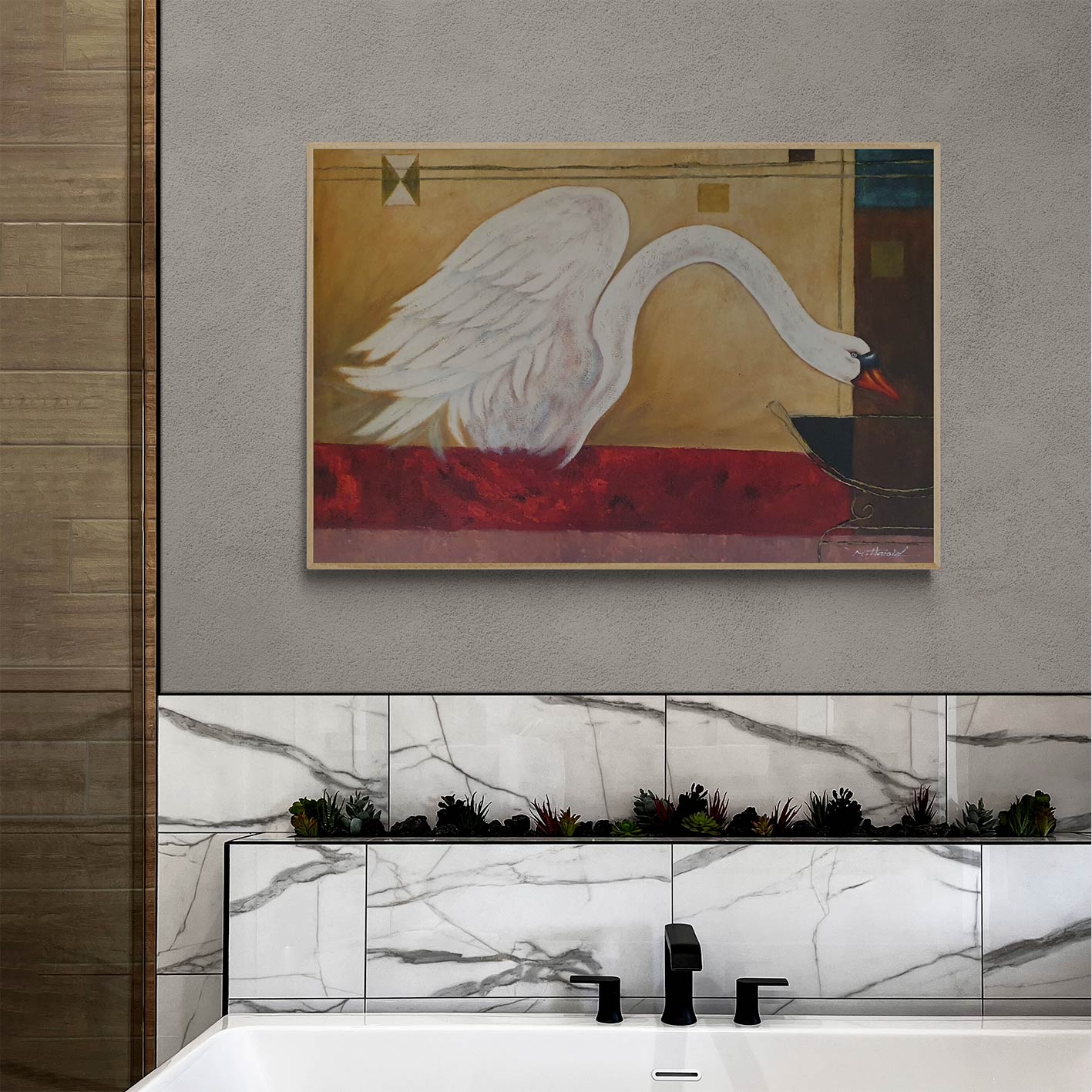 Cuadro Cisne Decora I 90x60 cm