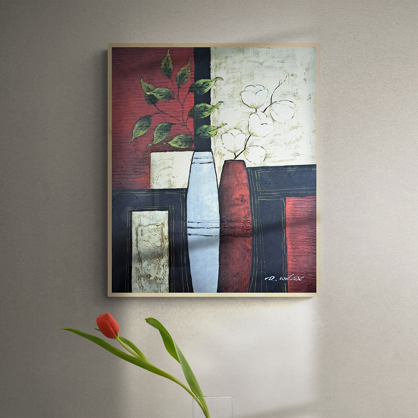 Cuadro Decoracion Floral 50x60 cm