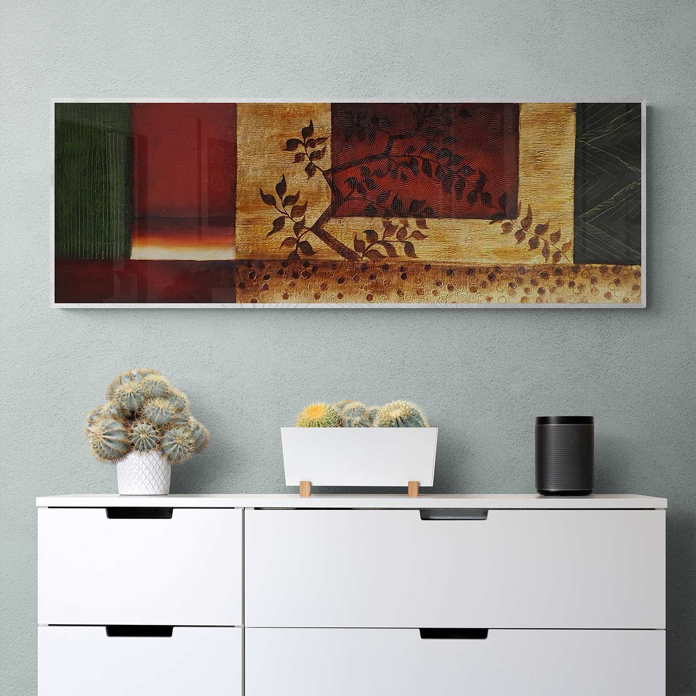 Cuadro Decoracion Flores Oros 120x40 cm